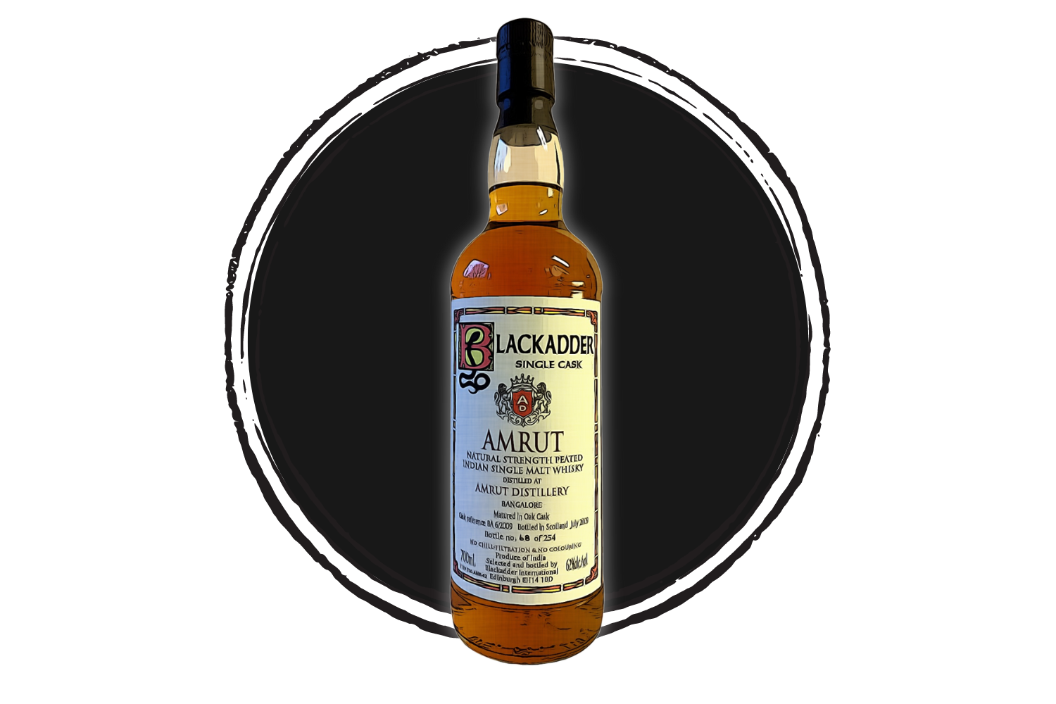 Blackadder Amrut Single Cask Whisky Bottle