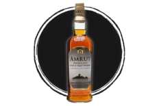 Amrut single malt Indian whisky bottle.