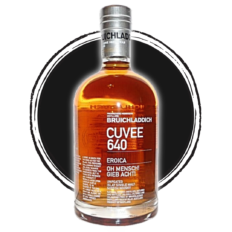 Bruichladdich Cuvee 640 single malt scotch whiskey bottle.