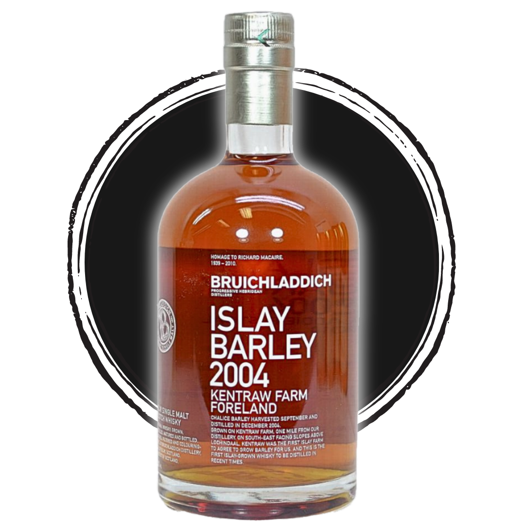 Bruichladdich Islay Barley whisky bottle from 2004.