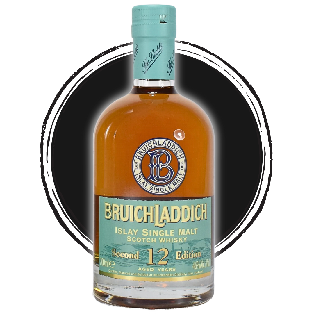 Bruichladdich 12-year Islay Single Malt Scotch whiskey bottle.