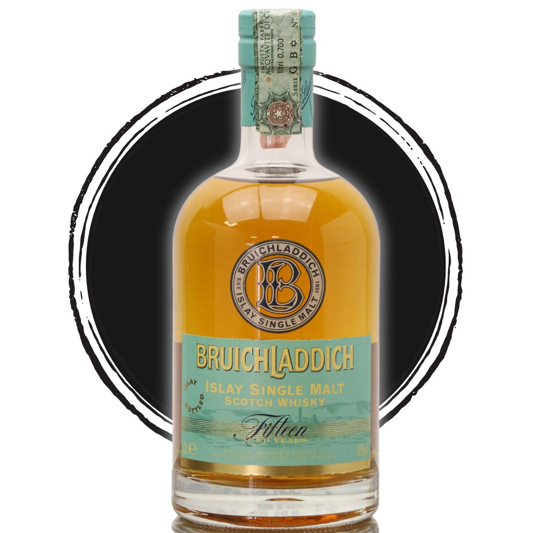 Bruichladdich single malt Scotch whisky bottle.