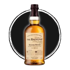 The Balvenie DoubleWood 12 Year Old whisky bottle.