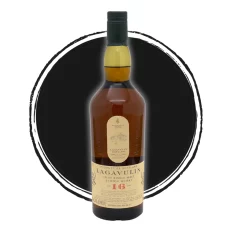 Lagavulin 16-year-old Scotch whisky bottle.