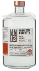 Clear bottle of Minnesota white whiskey.