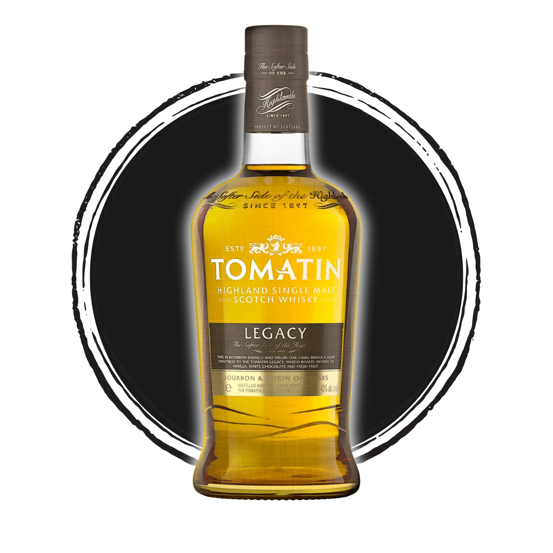 Tomatin Legacy single malt scotch whisky bottle