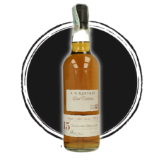 A.D. Rattray 15 year old single malt whisky bottle.