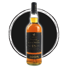 Bottle of aged Speyside single malt Scotch whisky