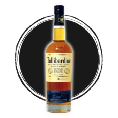 Tullibardine Highland single malt Scotch whisky bottle.