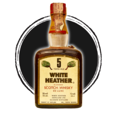 White Heather 5-year-old Scotch whisky bottle