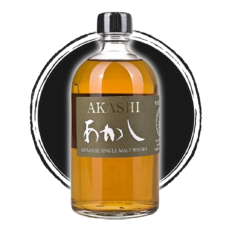 Akashi Japanese Single Malt Whisky bottle.