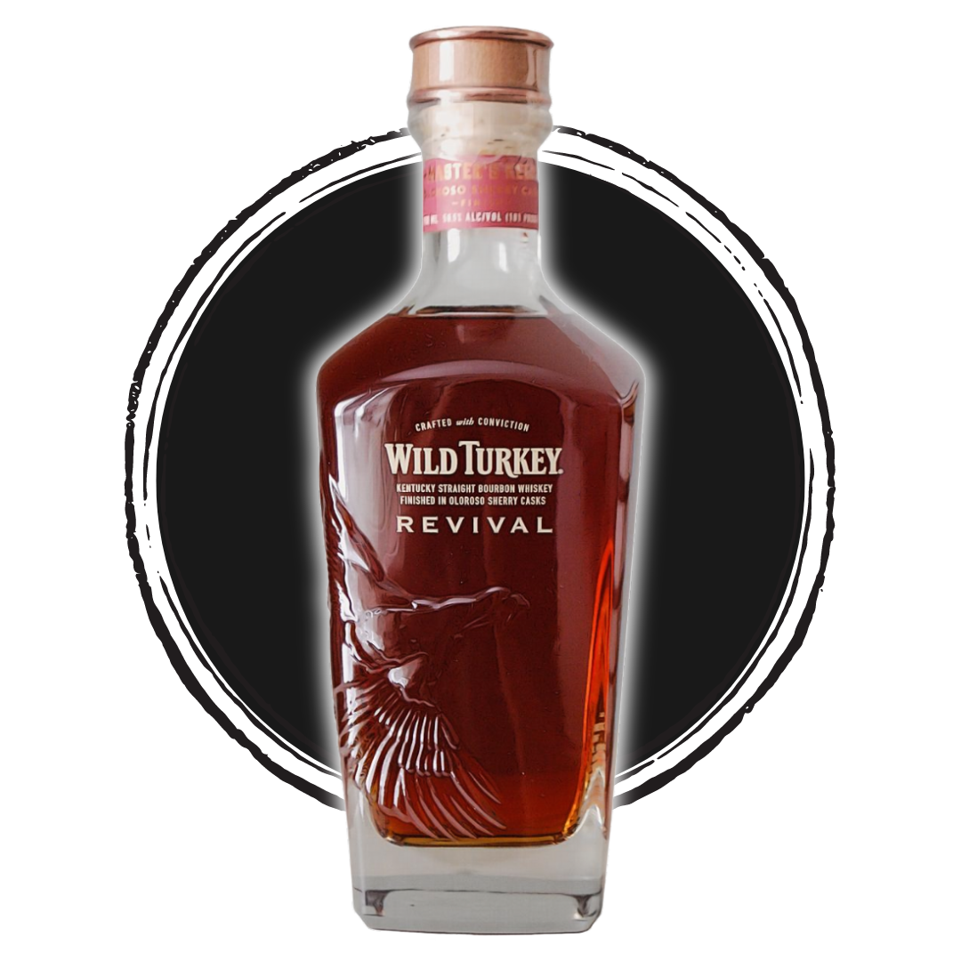 Wild Turkey Revival bourbon whiskey bottle.