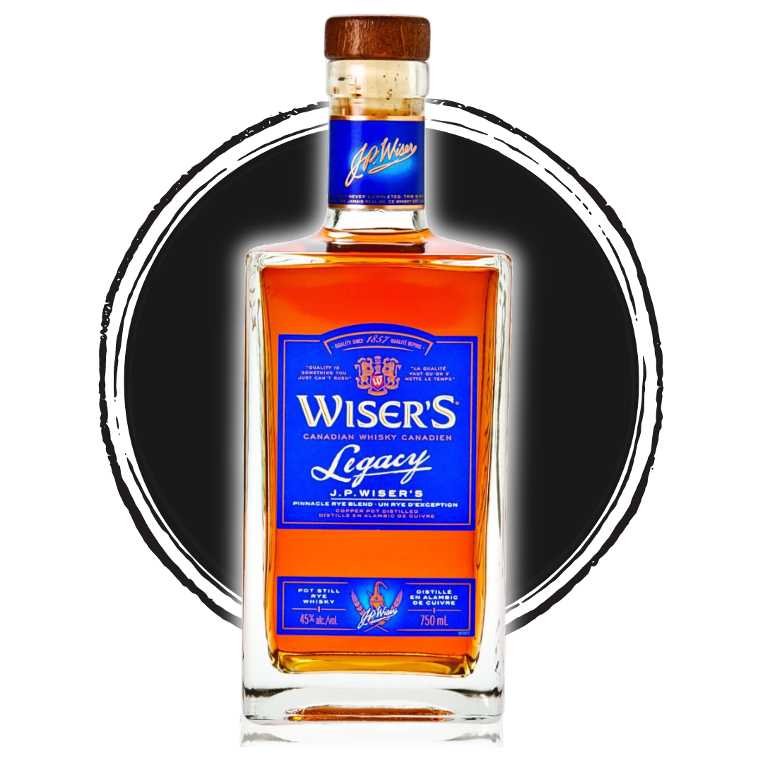 Wiser's Canadian whisky bottle.