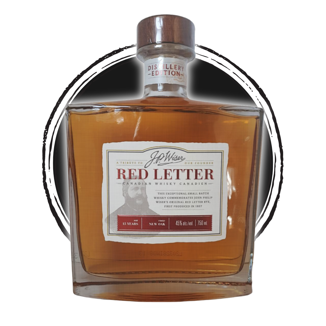 J.P. Wiser's Red Letter Canadian Whisky bottle