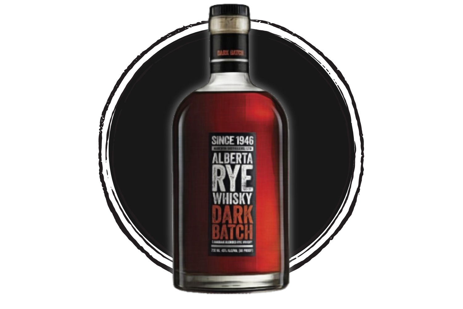 Alberta Rye Dark Batch Whisky bottle