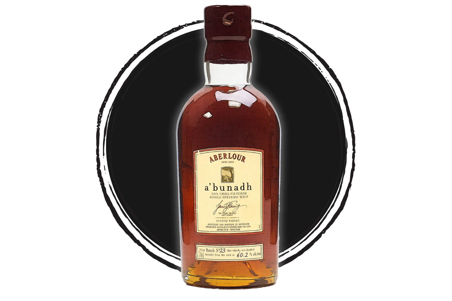 Aberlour a'bunadh Scotch whisky bottle