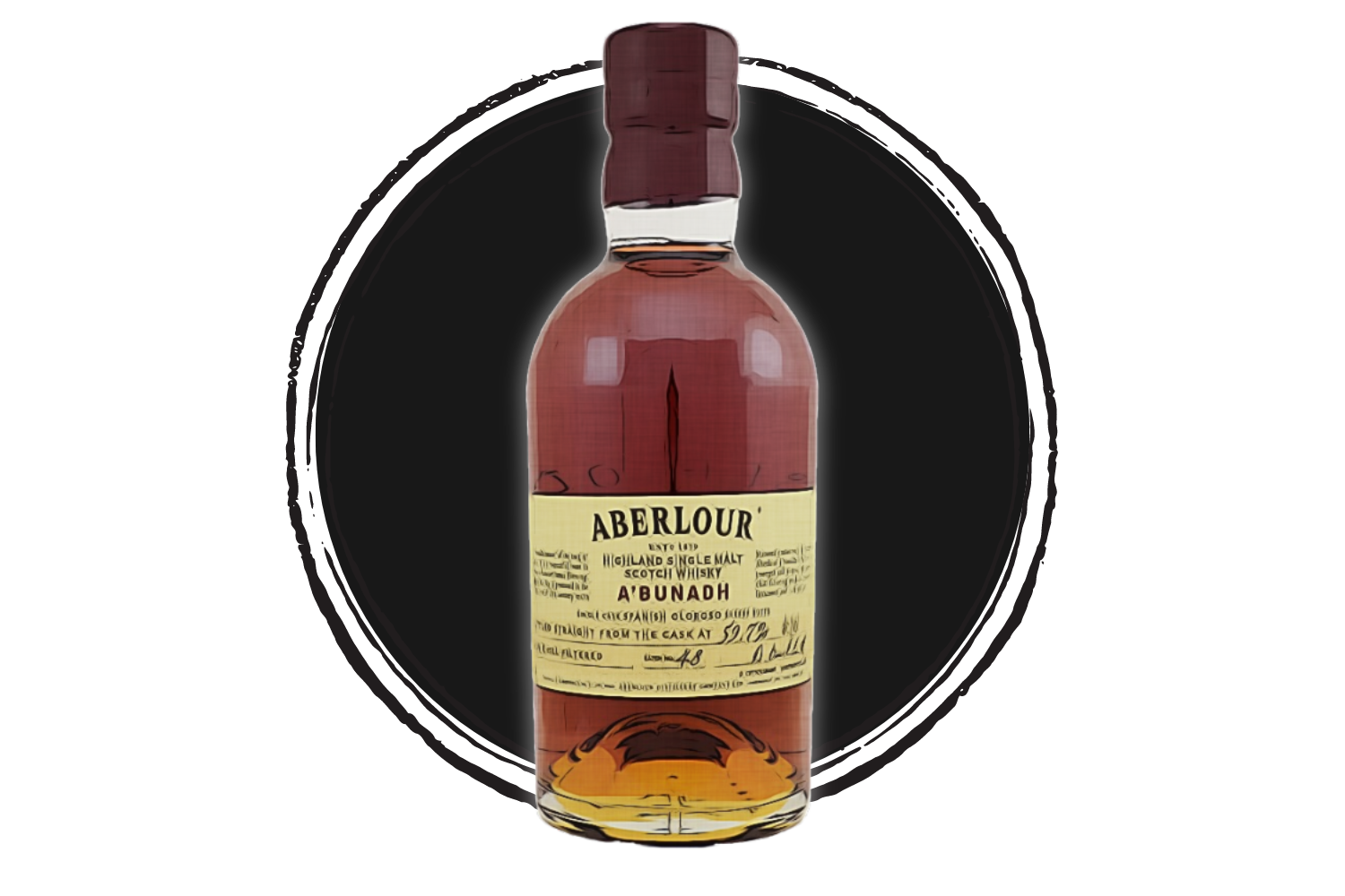 Bottle of Aberlour single malt Scotch whisky.