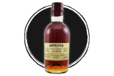 Aberlour single malt Scotch whiskey bottle.