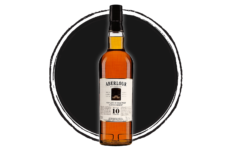 Aberlour 10-year-old single malt scotch whisky bottle.