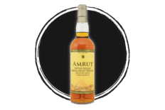 Amrut peated Indian single malt whisky bottle