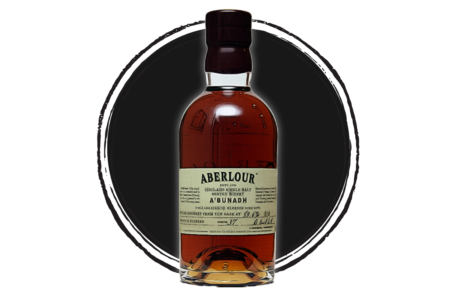 Bottle of Aberlour single malt Scotch whisky.