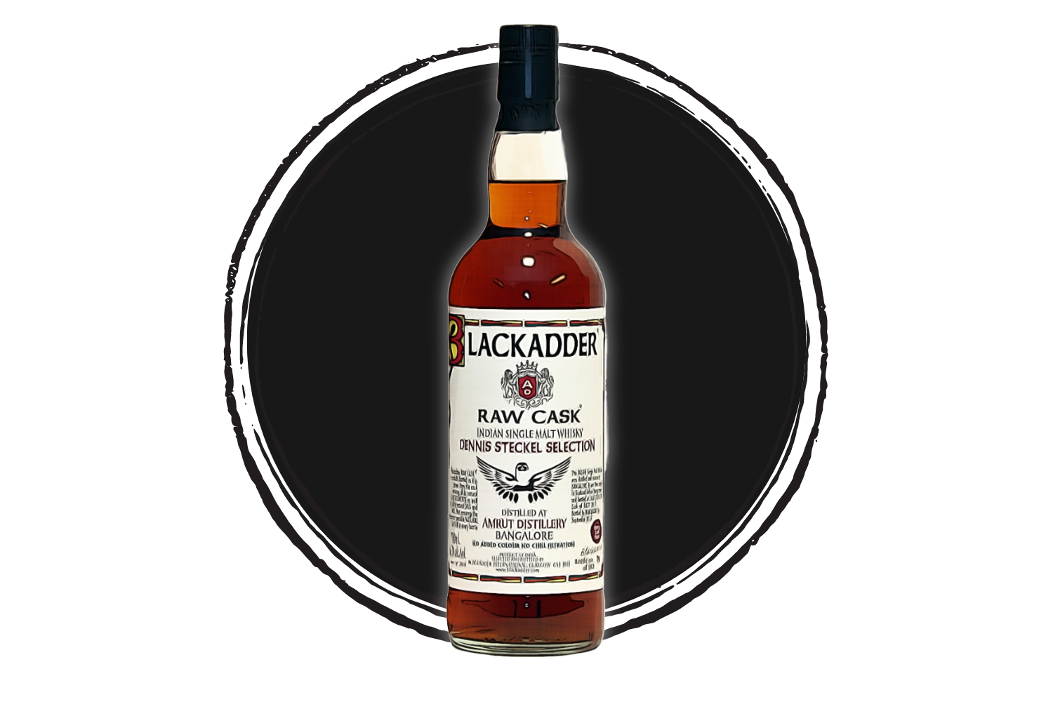 Bottle of Blackadder Raw Cask whisky.