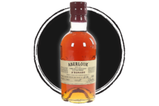 Aberlour single malt scotch whisky bottle.