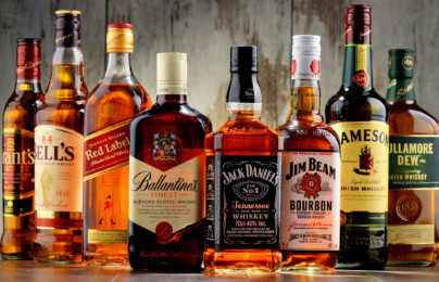 whiskey bottles