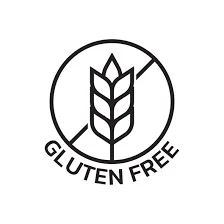 Gluten-free symbol with wheat and checkmark.