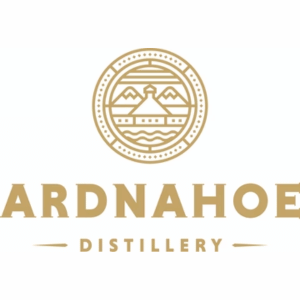 Ardnahoe Distillery logo with mountain and waves design