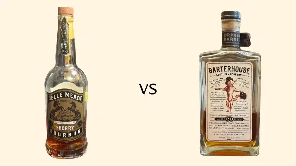 Belle Meade vs Barterhouse bourbon bottles comparison