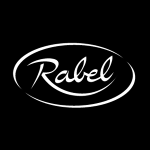 Rabel brand logo in white on black background