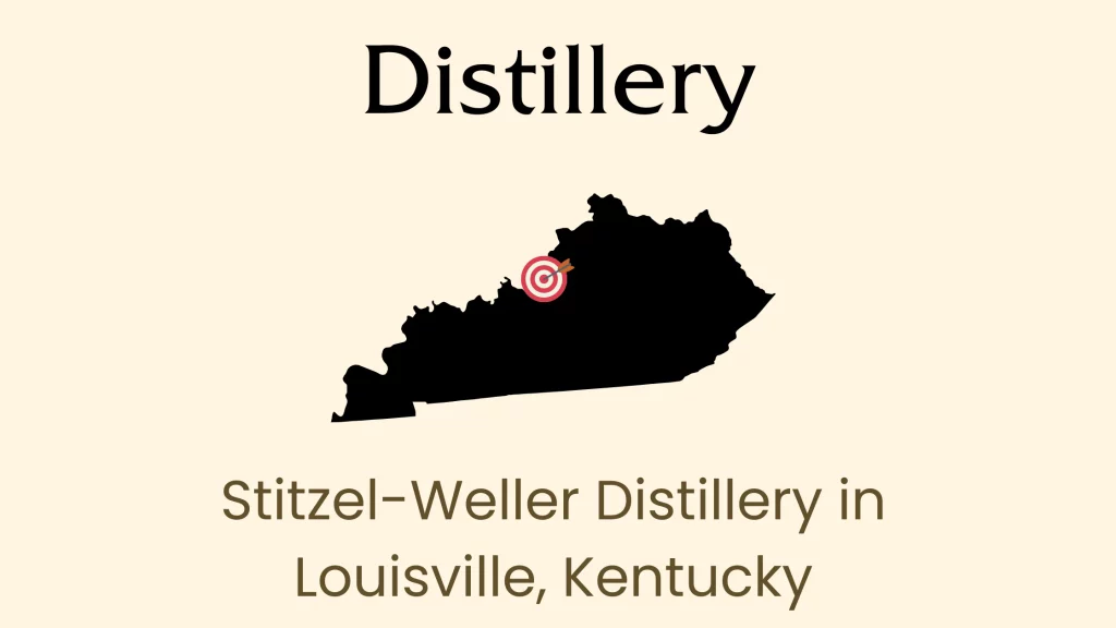 Kentucky map with Stitzel-Weller Distillery location marker.