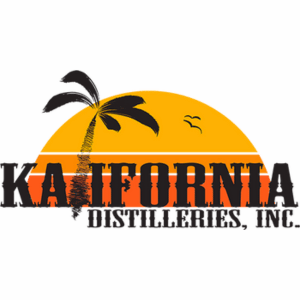 California distilleries logo with palm tree and sun.