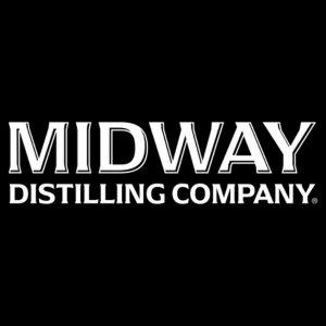 Midway Distilling Company logo in black and white.