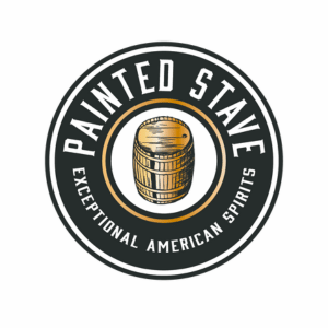 Painted Stave Distillery logo with whiskey barrel.