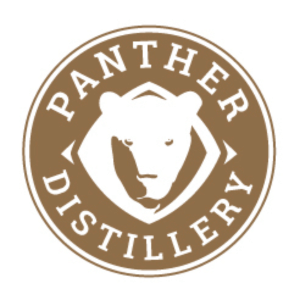 Panther Distillery logo with stylized panther face.