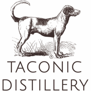 Illustrated logo of Taconic Distillery with a dog.