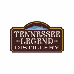 Tennessee Legend Distillery logo with mountains.
