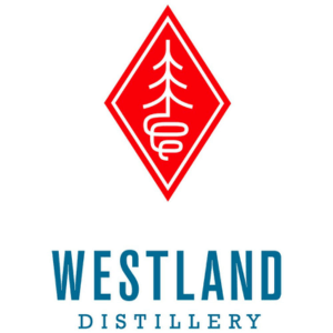 Logo of Westland Distillery with red tree icon.
