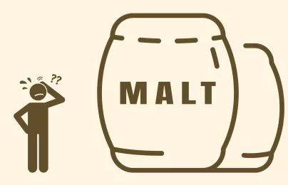 Confused person beside a malt sack