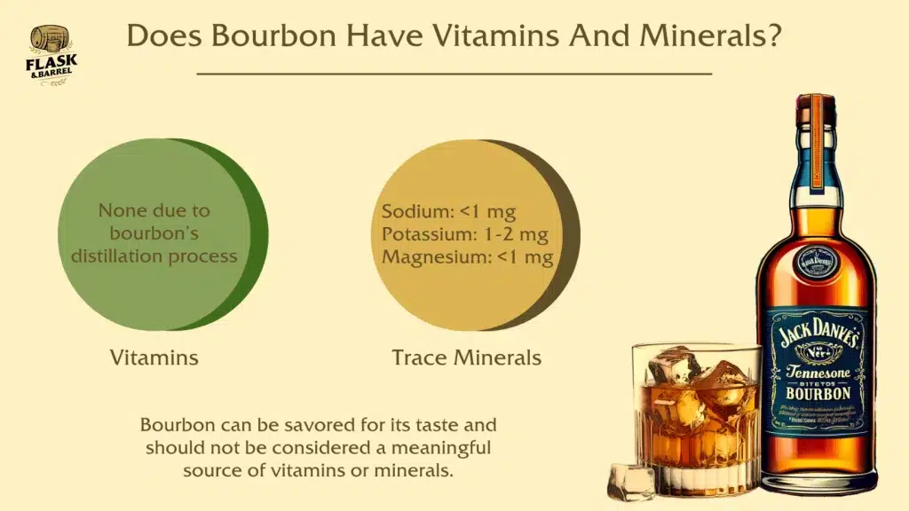 Infographic on bourbon vitamin and mineral content.
