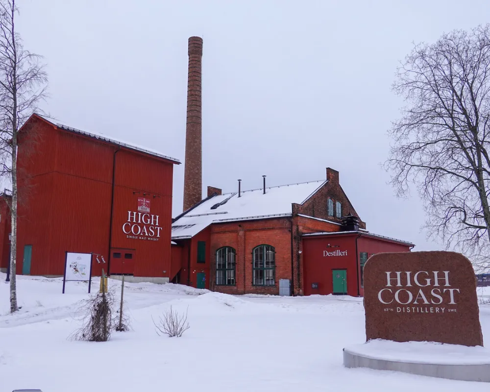 High Coast Distillery in snowy landscape