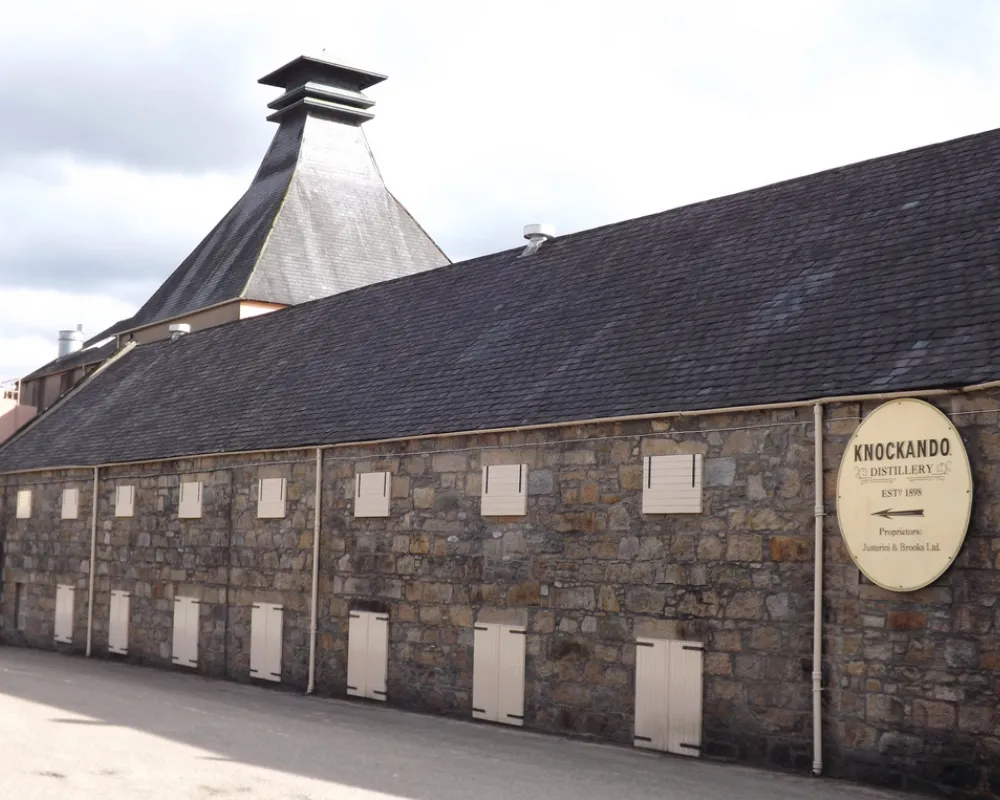 Knockando Distillery exterior, Scotland, established in 1898.
