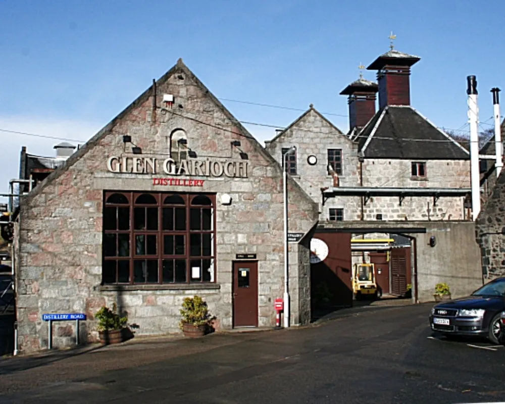 Glen Garioch Distillery entrance in Scotland.