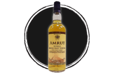 Amrut Indian single malt whisky bottle.