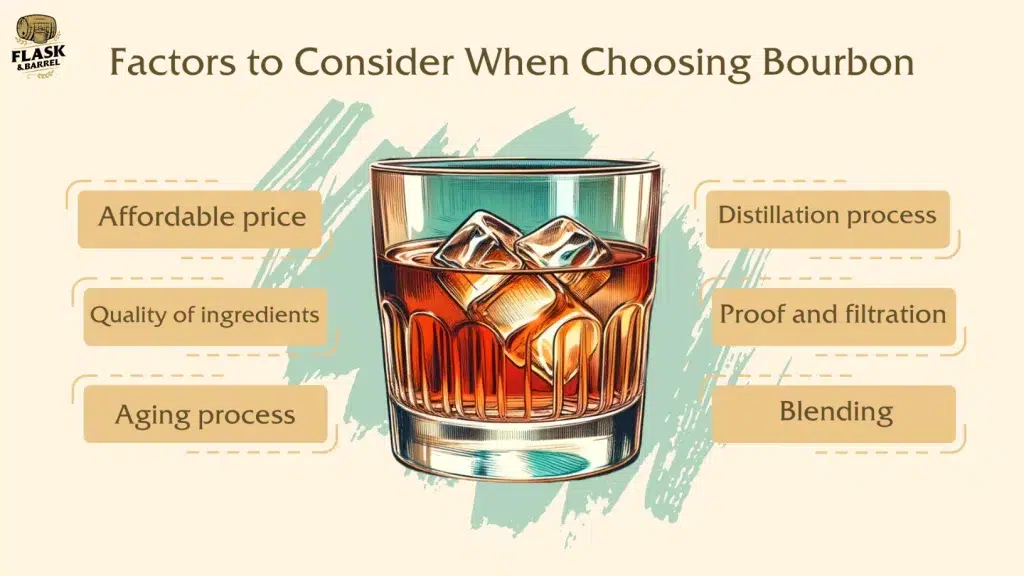 Guide on selecting bourbon with quality factors highlighted.