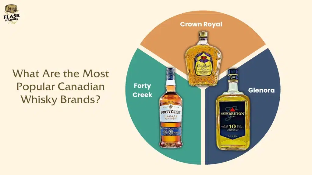 Popular Canadian whiskey brands infographic.