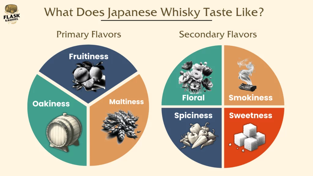 Flavor profile chart for Japanese whisky.