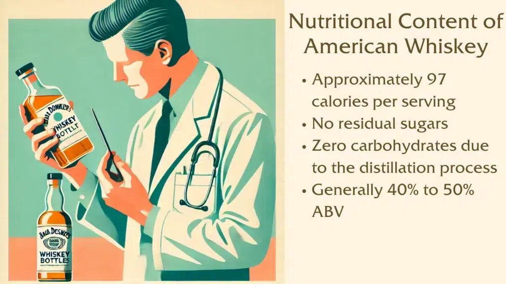 American whiskey nutritional facts illustration